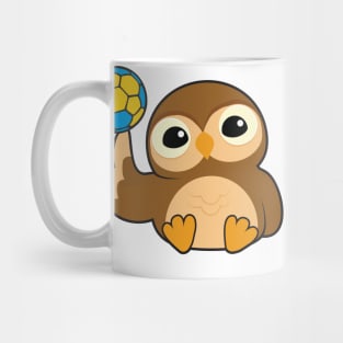 Owl as Handball player with Handball Mug